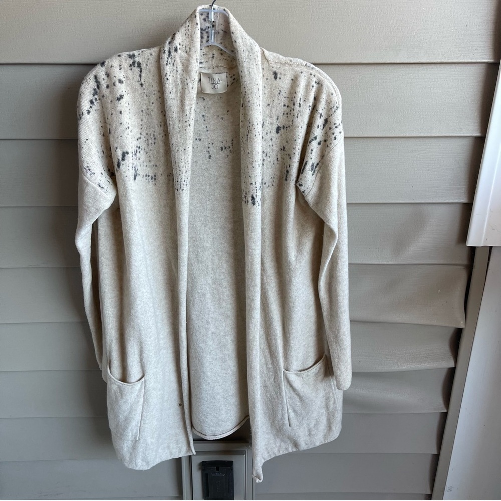 Anthropologie Tina/Jo Cardigan Duster Sweater‎ Medium Pockets Wool Cashmere